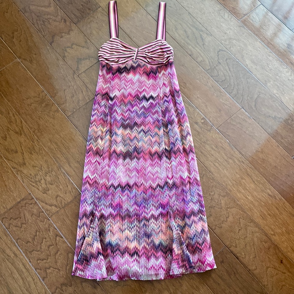 Missoni pink multi colored chevron dress. NWOT.